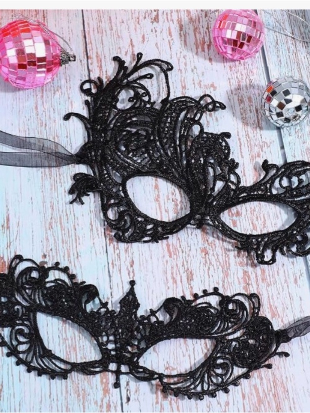 Black Lace Venetian Masquerade Mask for Party Decorations